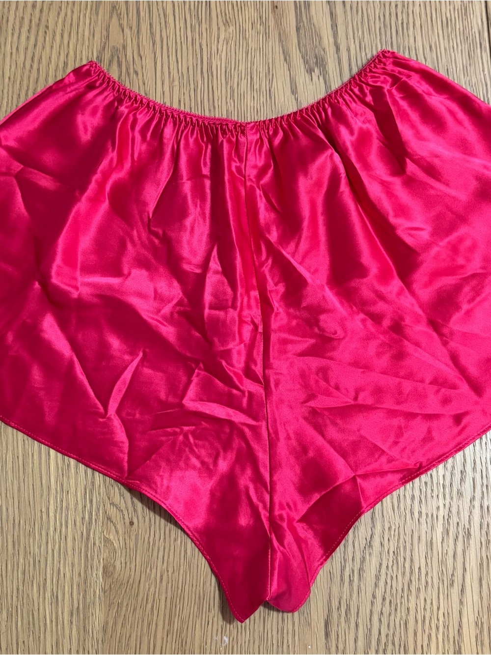Satin High-Waist Lounge Shorts — red - Picture 4 of 4